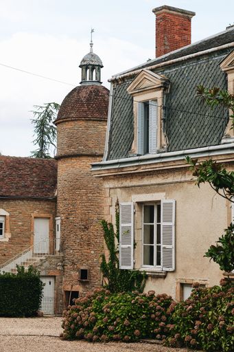 A vertical shot of an old, ancient castle with tower in France