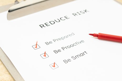 Be prepared, be proactive, be smart on checklist. Reduce risk concept. Clipboard with checkmarks