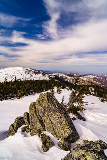 A beautiful shot of a snow covered hills in Kopaonik mountains resort in Serbia