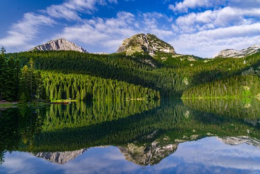 A beautiful shot of a Black lake with the Dormitory mountain background in Montenegro