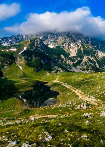 A beautiful mountainous trail taken in the Durmitor national park in Montenegro