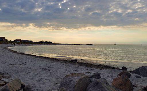 A scenic shot of Baltic sea during the sunset