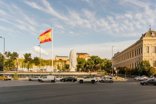 The famous Plaza de Colon square in the city center of Madrid on a sunny day