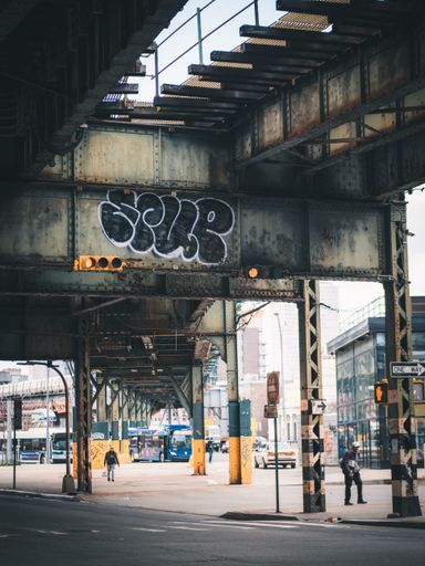 A vertical shot street in Brooklyn. New York, USA