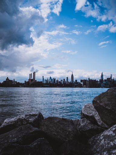 tall Skyscrapers in new york seen from far