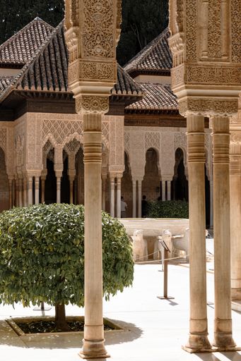 A beautiful vertical shot of the Alhambra Palace in Granada, Spain
