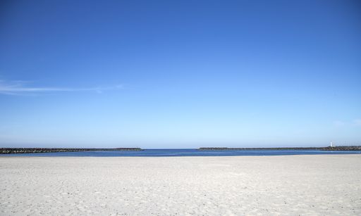 A beautiful shot of a beach under the clear blue sky