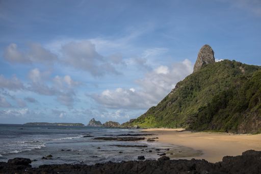 The view of Boldro Beach. Fernando de Noronha, Brazil.