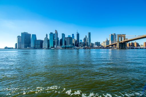 A beautiful shot of the New York skyline on the other side of the water