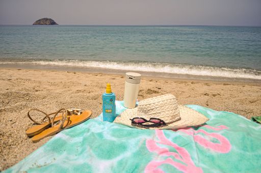 A closeup shot of beach items in Algeria
