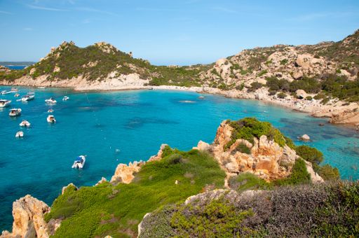 La Maddalena Sardinia of spargi di corsara di cala del landscape at summer