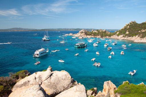 La Maddalena Sardinia of spargi di corsara di cala del landscape at summer
