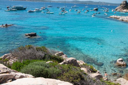 La Maddalena Sardinia of spargi di corsara di cala del landscape at summer
