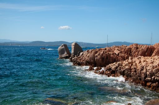 La Maddalena Sardinia of spargi di corsara di cala del landscape at summer