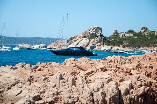 La Maddalena Sardinia of spargi di corsara di cala del landscape at summer