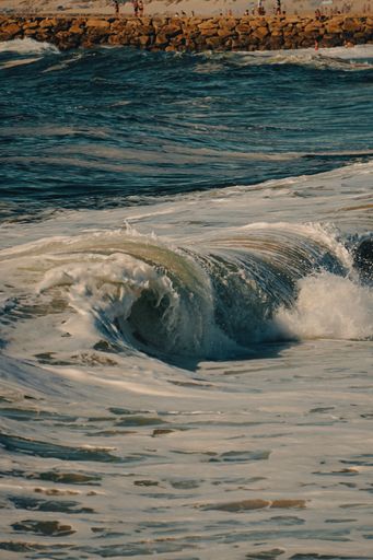 A picturesque view of a beautiful big wave of a sea