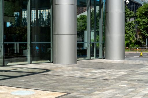 empty ground floor of modern street for copy space during day.