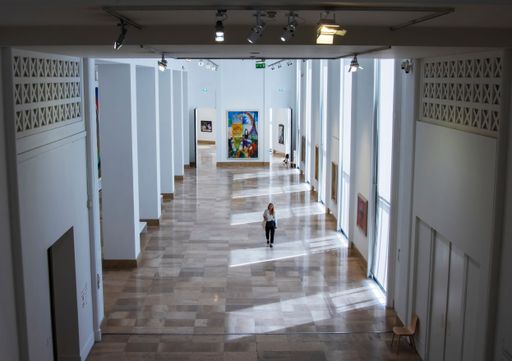 Paris, France - Friday 29th July 2022: gallery in the Paris Museum Of Modern Art. High quality photo