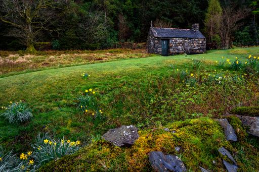 The view of St John's Church, a former church building in Ballachulish, Highland, Scotland.