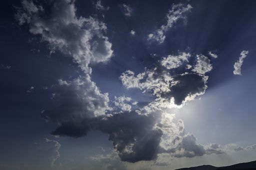 A view of after storm clouds  in the sky