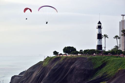 View of the lighthouse  in a district in the south of the city of Lima.