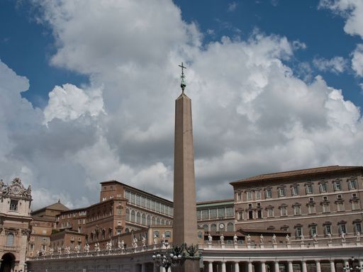 The Ancient Egyptian Obelisk at St Peter's Square on a sunny day in the Vatican