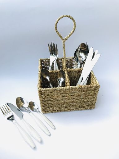 A vertical shot of cutlery
