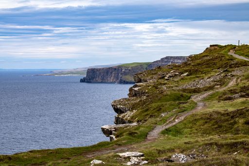 A scenic view of the Cliffs of Moher in County Clare, Ireland