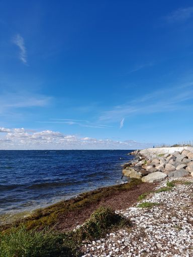 A vertical shot of sea waves crashing on the beach in Malmo, Sweden