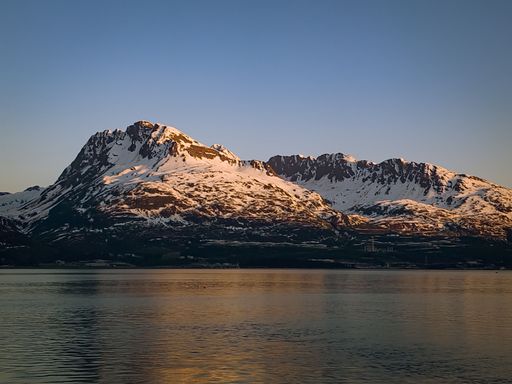 Beautiful snow-covered mountains in the early morning