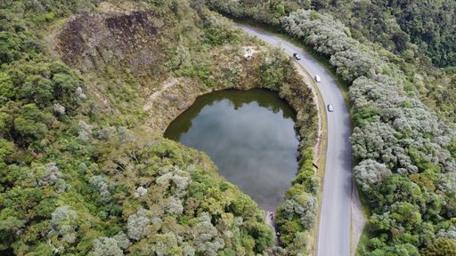 an aerial shot over Cerro de la Muerte in costa rica