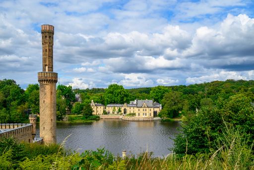 The Glienicke hunting lodge on the Glienicke Lake