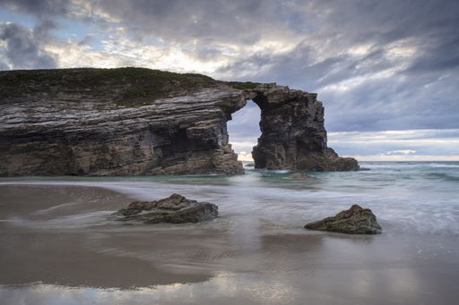 A beautiful scenery of the Beach of the Cathedrals in Ribadeo, Galicia, Spain
