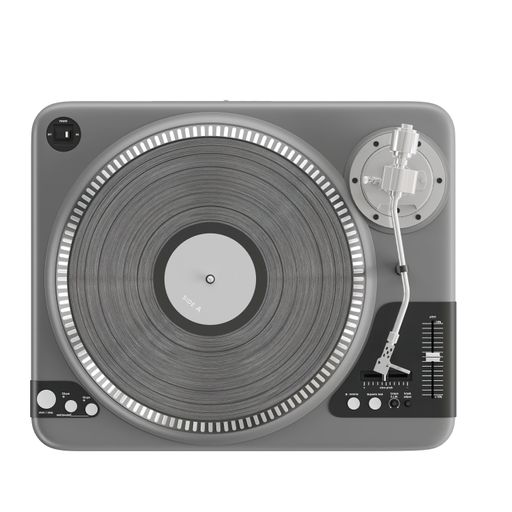 A top view of a record player isolated on a white background.