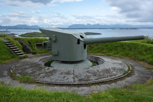 An ergan coastal fort built by the Germans during Second World War with batteries and bunker facilities