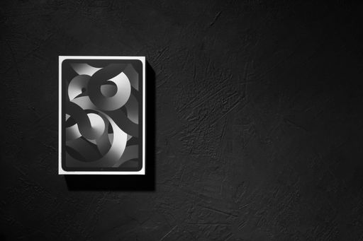 A top view of Apple iPad Air 5th generation on a black background.