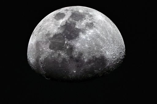 A highly detailed shot of the Moon against a black background.