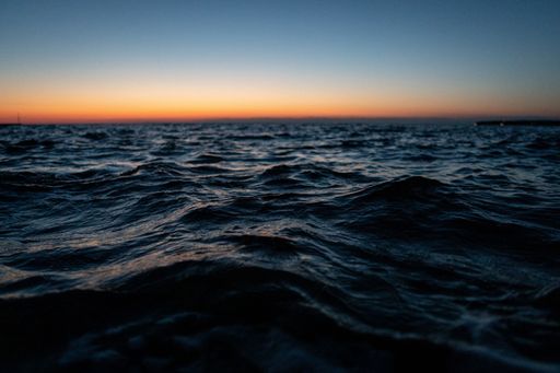 Sunrise on the Mediterranean view from a boat