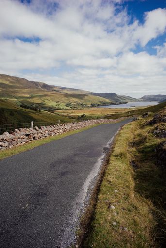 A vertical shot of the landscape at Connemara National Park in Ireland