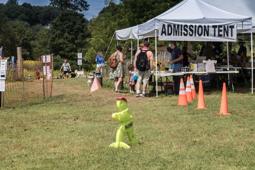 Sandyston, NJ / USA - September 4, 2020:  Social distance practiced as people take photos at the Sussex County Sunflower Maze