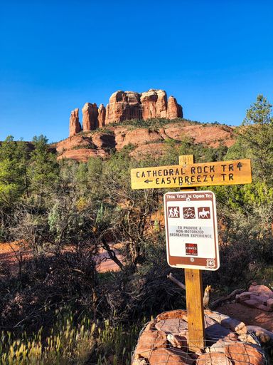 A vertical shot of the Cathedral Rock in Sedona, AZ