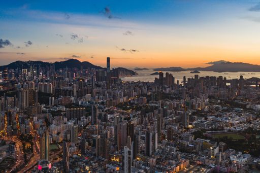 An aerial shot from Hong Kong