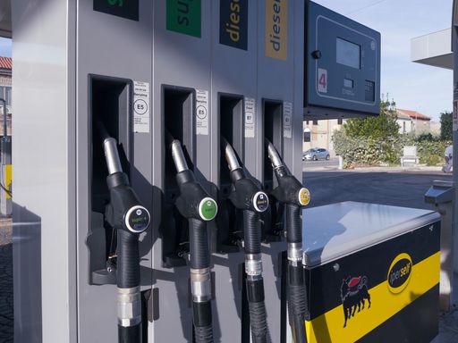 ENI petrol station. ENI is the Italian multinational oil and gas company headquartered in Rome.. Caoua, Italy, September 24th 2022.