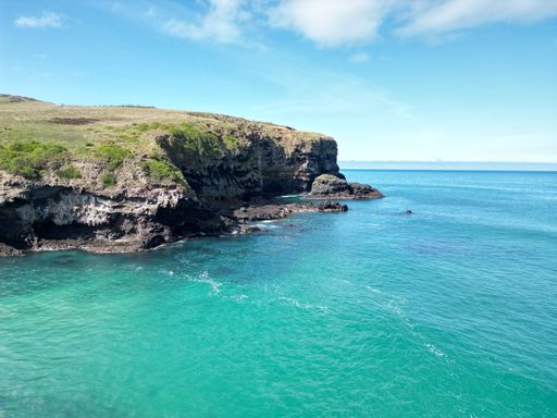 A beautiful peninsula in Dunedin New Zealand with rocky formation on a sunny day
