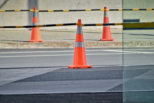 Auckland / New Zealand - April 25 2019: Road cones at Panmure station