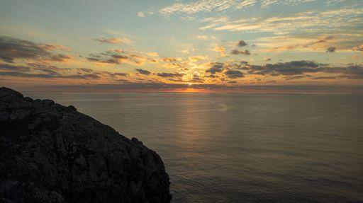 The sunset over the sea in Thessaloniki