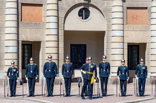 Guards at the royal palace in the Gamla stan area of Stockholm