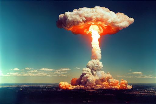 A nuclear explosion in a dystopian reality