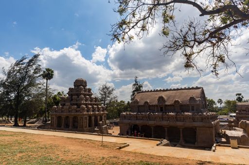 Chennai, India - May 19 2022 : One of the Structure at Group of Monument at Mahabalipuram, Chennai
