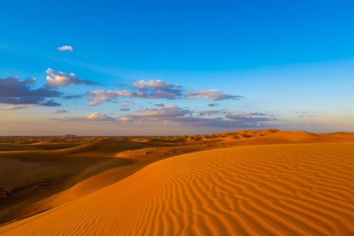 A beautiful view of the desert under a blue sky